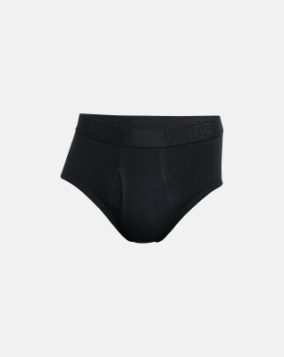 Brief Gylf Rib, Bomull, Svart Brief Gylf Rib, Bomull, Svart