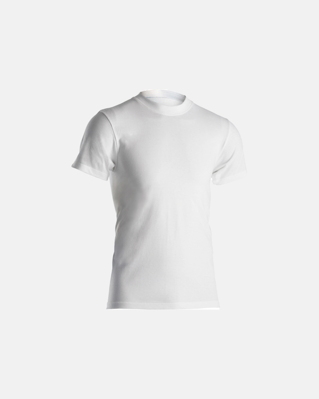 T-Skjorte O-Neck Jersey, Bomull, Hvit -Dovre