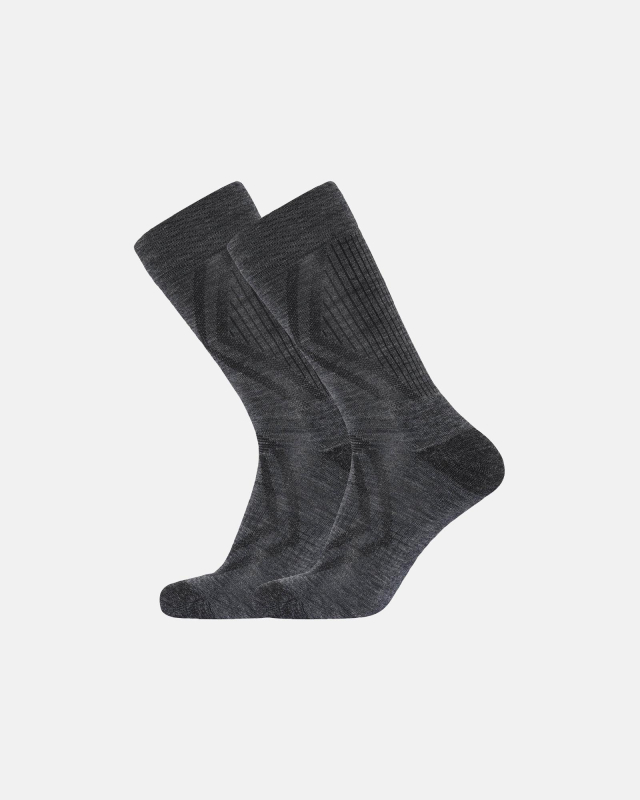 Terry sokker, økologisk ull, 2-pakning, grå -Dovre