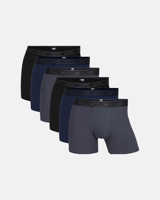 Boxer, Bambusviskose, 6-pakning, Flerfarget -Dovre