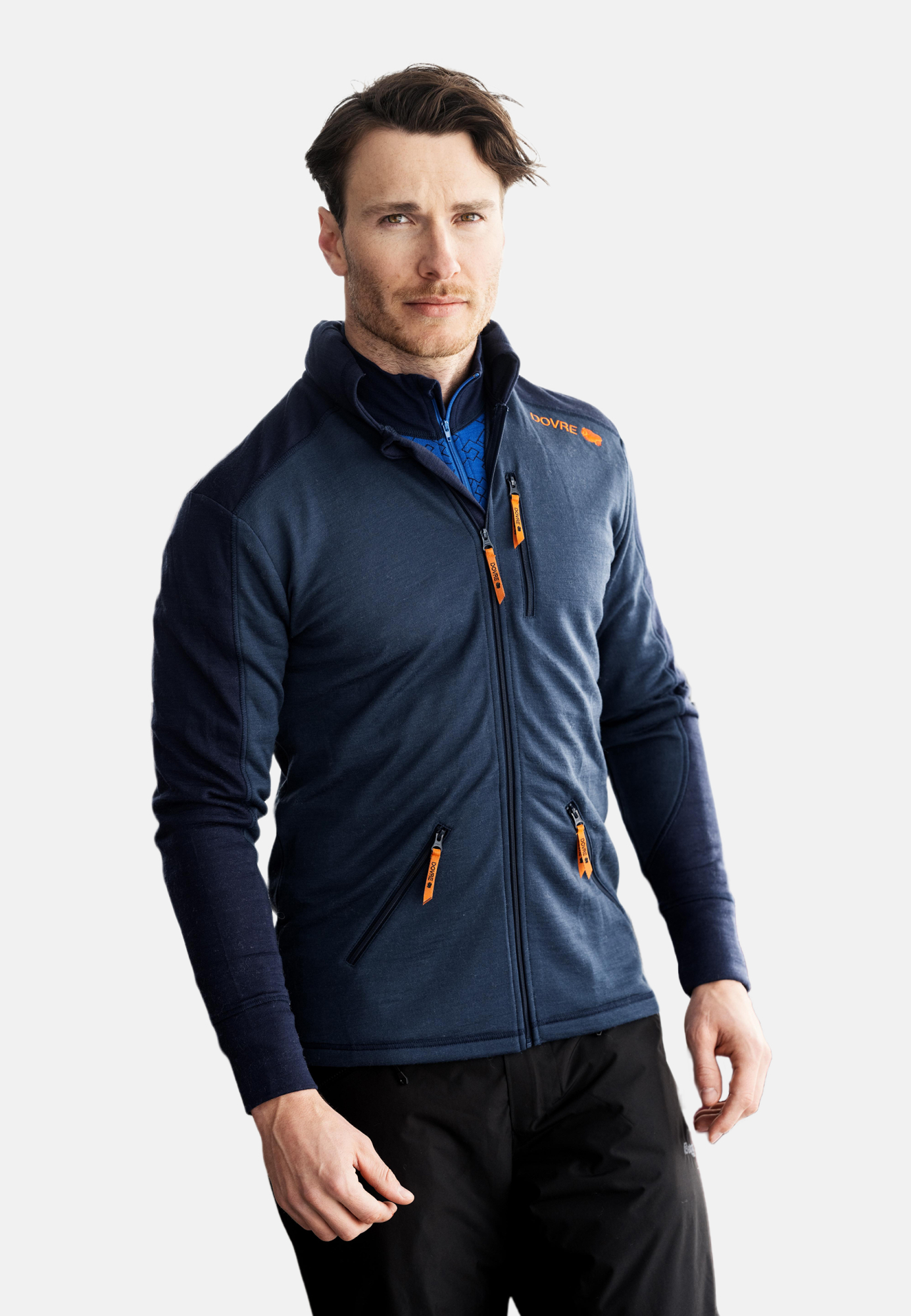 Jakke "midlayer", 100% ull, Navy -Dovre Jakke "midlayer", 100% ull, Navy -Dovre