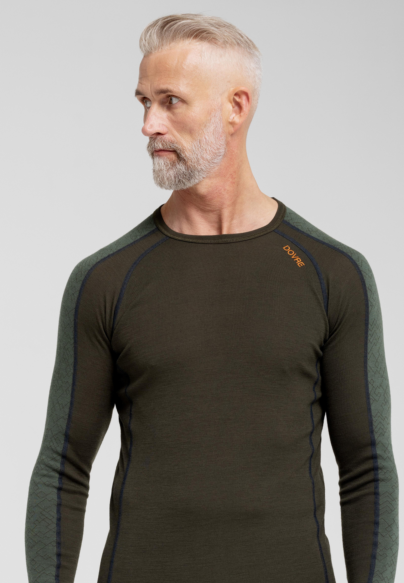 Langermet t-skjorte, 100% ull, Grønn -Dovre Langermet t-skjorte, 100% ull, Grønn -Dovre