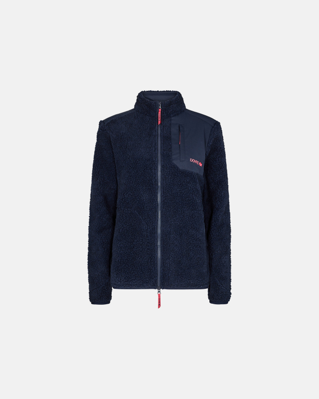 Jakke "teddy fleece", Polyester, Navy -Dovre Women