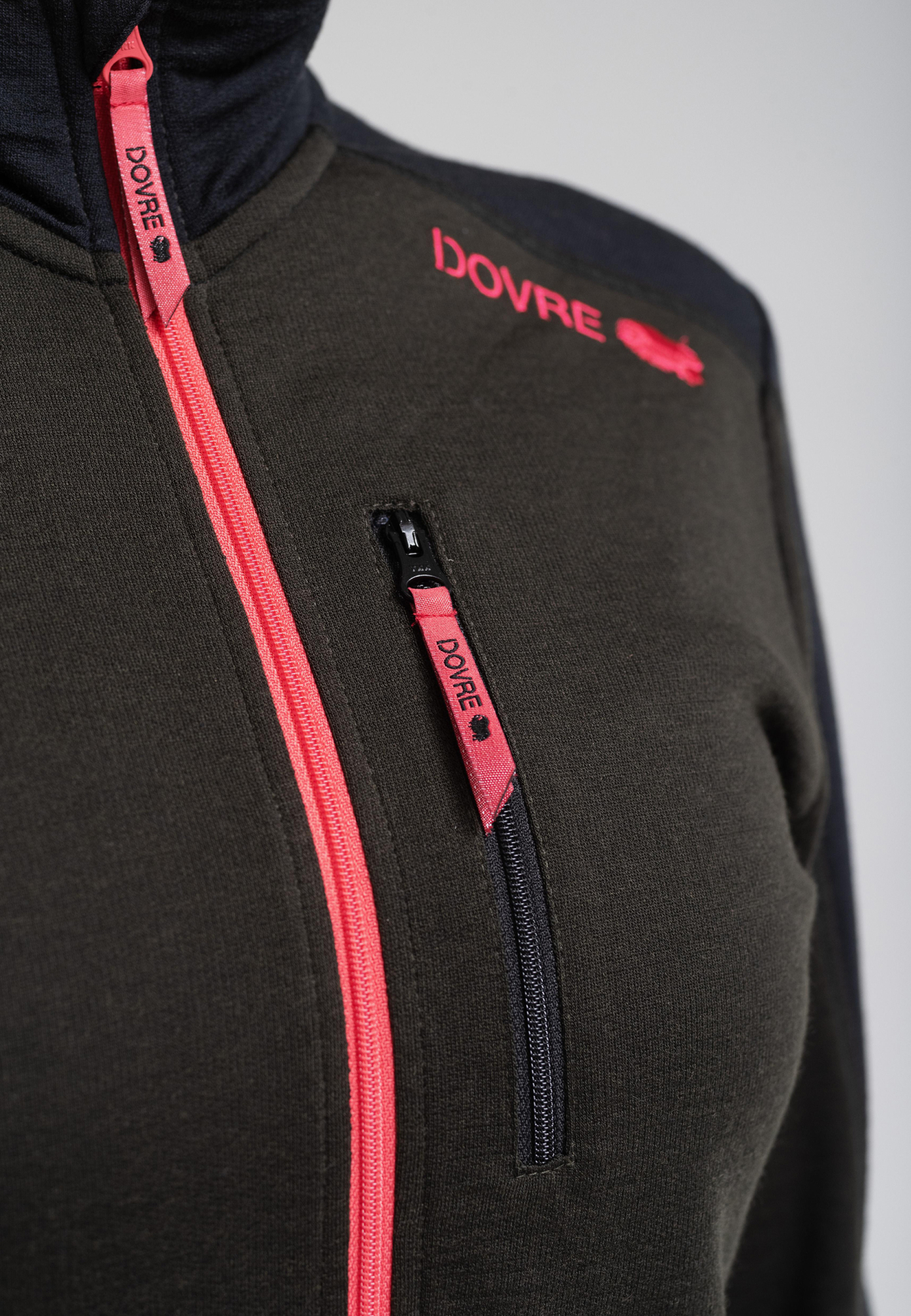 Jakke "zip", 100% ull, Grønn -Dovre Women Jakke "zip", 100% ull, Grønn -Dovre Women