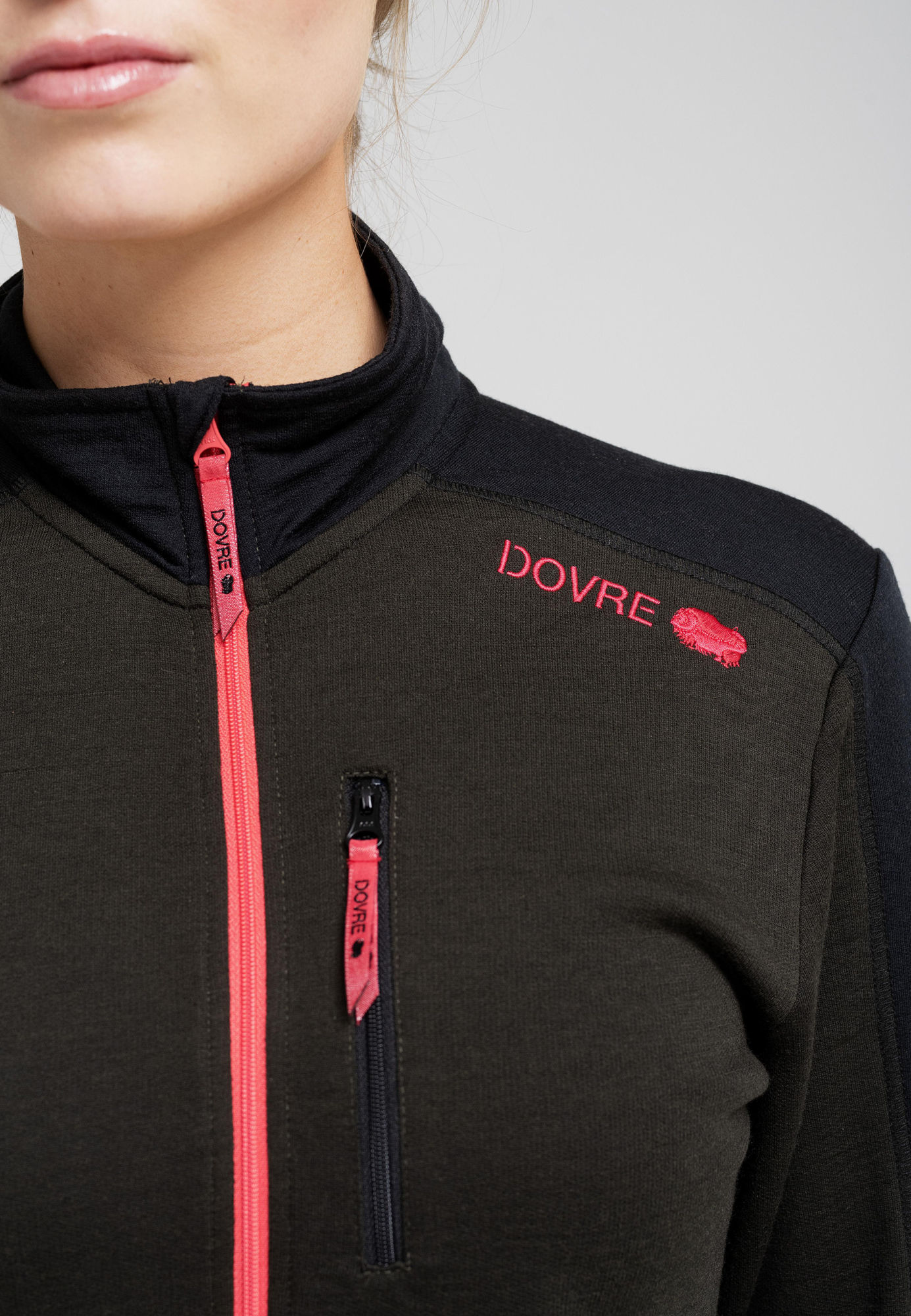 Jakke "zip", 100% ull, Grønn -Dovre Women Jakke "zip", 100% ull, Grønn -Dovre Women