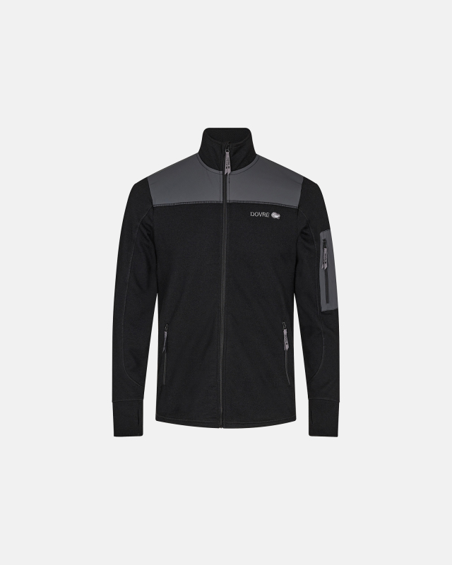 Jakke "midlayer", Polyester, Svart og grå -Dovre