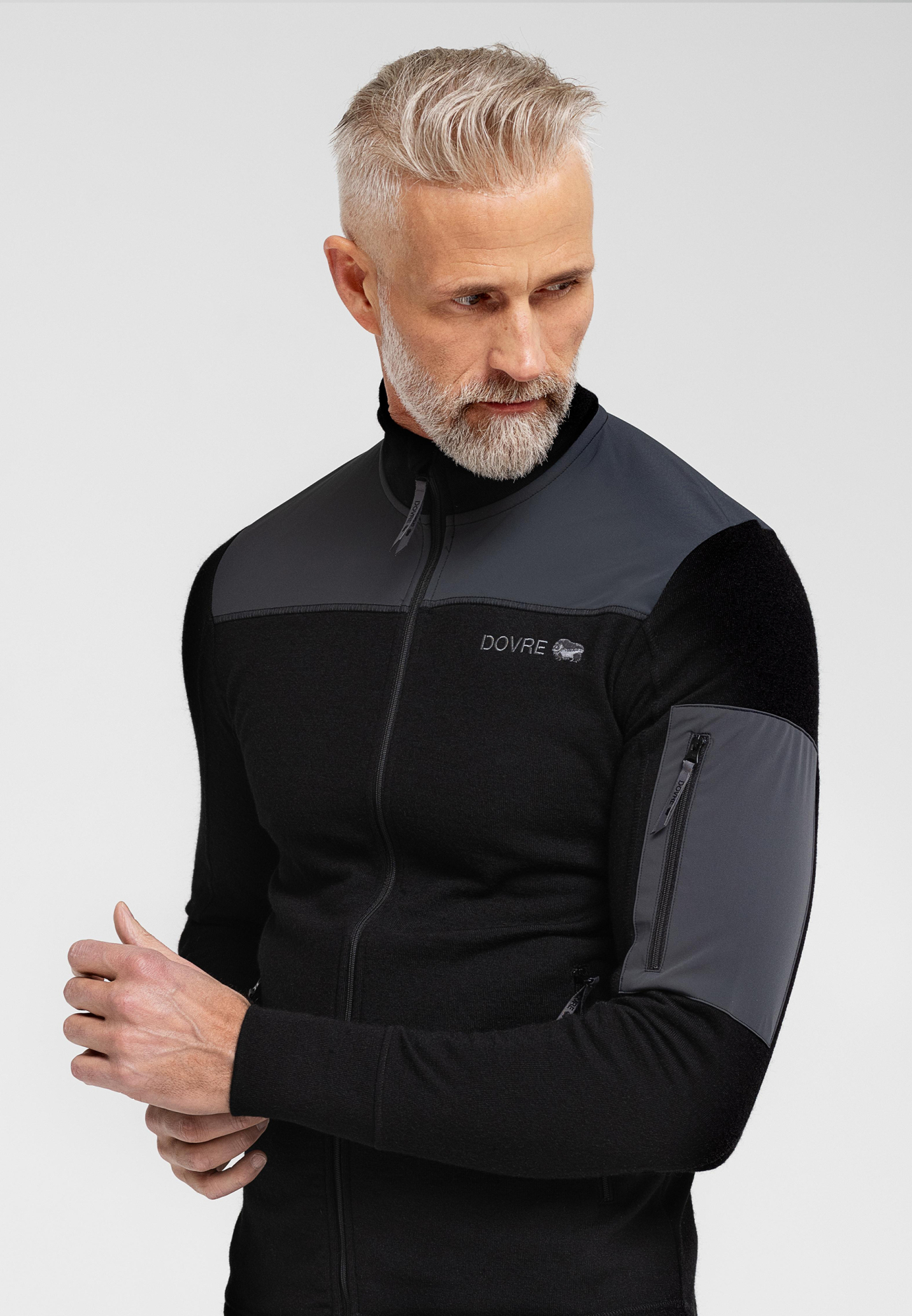 Jakke "midlayer", Polyester, Svart og grå -Dovre Jakke "midlayer", Polyester, Svart og grå -Dovre