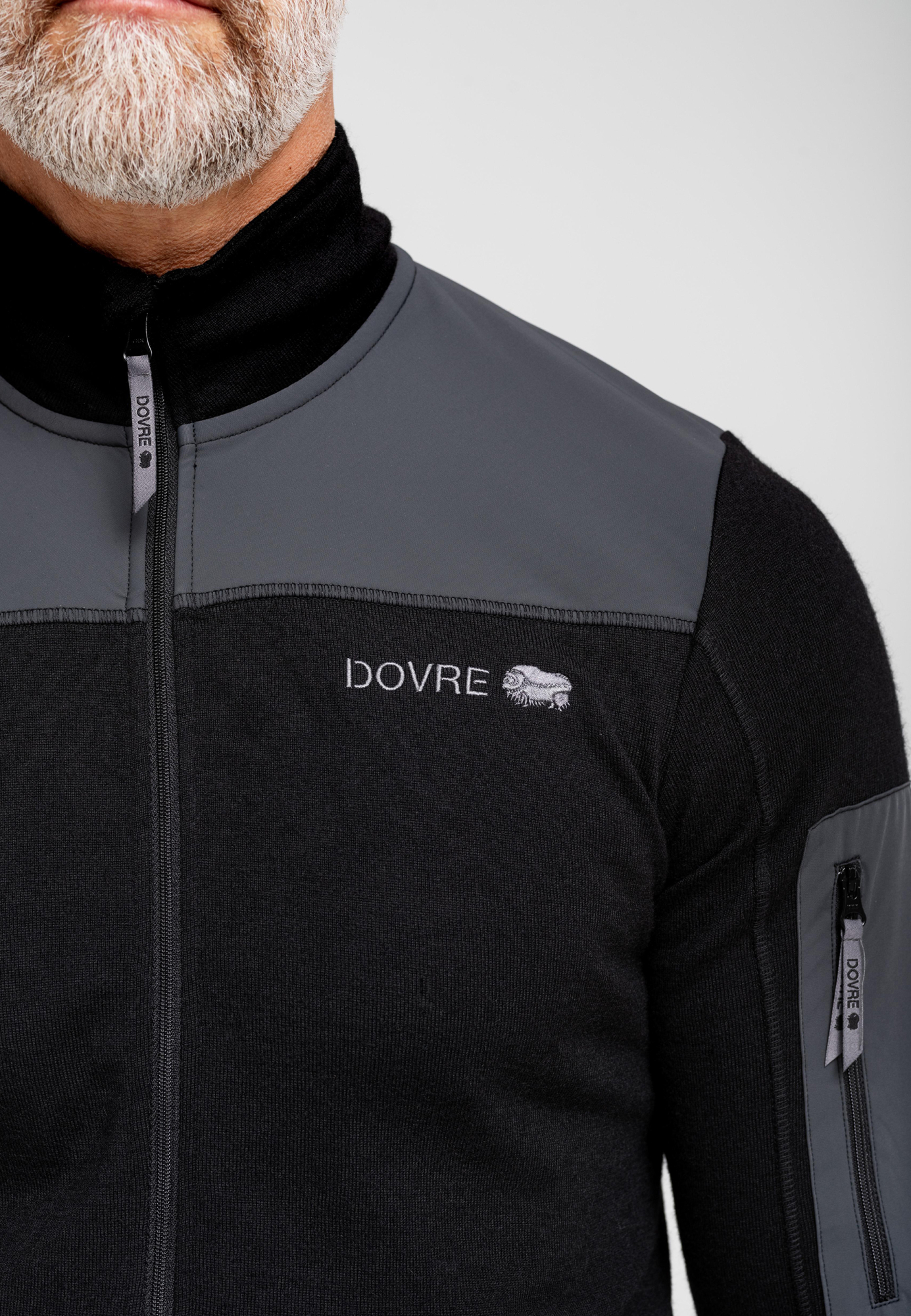 Jakke "midlayer", Polyester, Svart og grå -Dovre Jakke "midlayer", Polyester, Svart og grå -Dovre