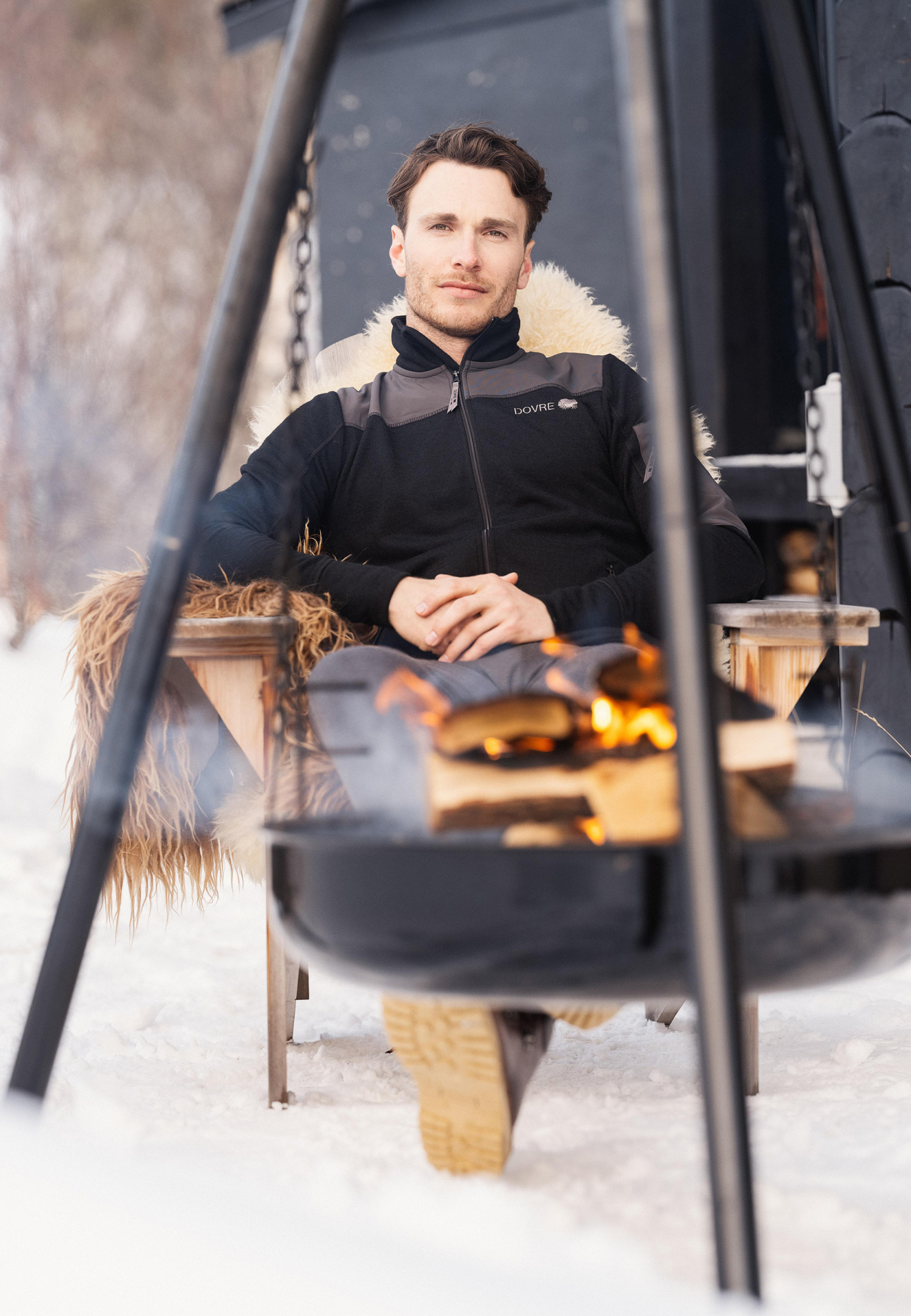 Jakke "midlayer", Polyester, Svart og grå -Dovre Jakke "midlayer", Polyester, Svart og grå -Dovre