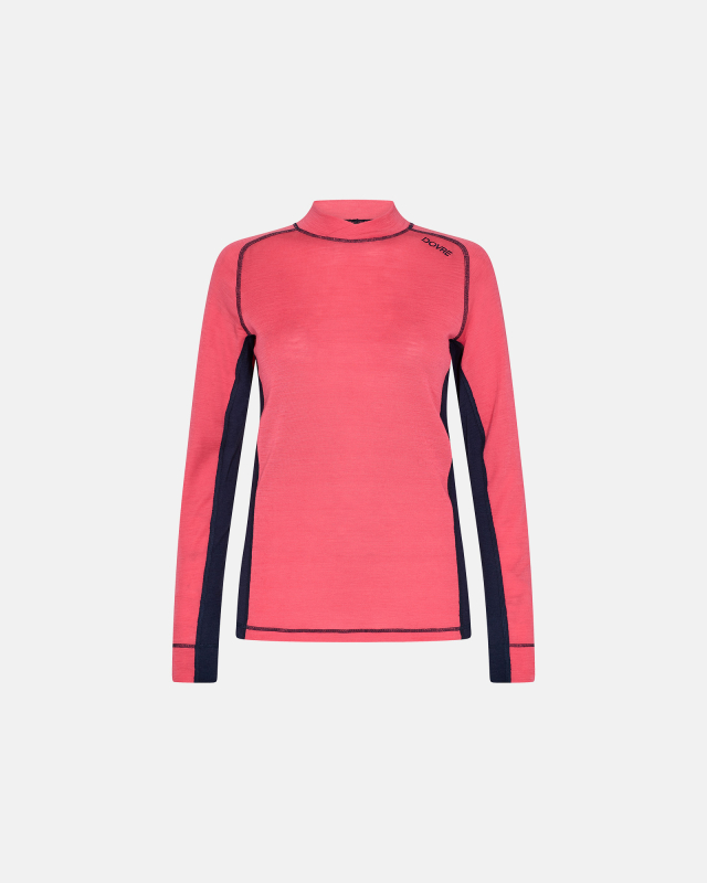 Langermet t-skjorte, 100% ull, Pink -Dovre Women