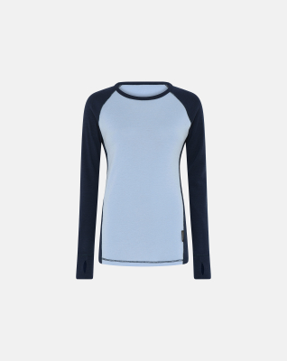 Langermet t-skjorte, 100% merino ull, blå/navy Langermet t-skjorte, 100% merino ull, blå/navy