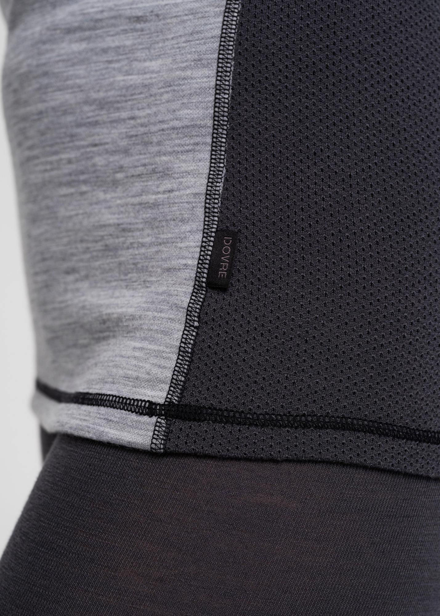 Langermet t-skjorte "Half Zip", 100% merino ull, grå -Dovre Women Langermet t-skjorte "Half Zip", 100% merino ull, grå -Dovre Women