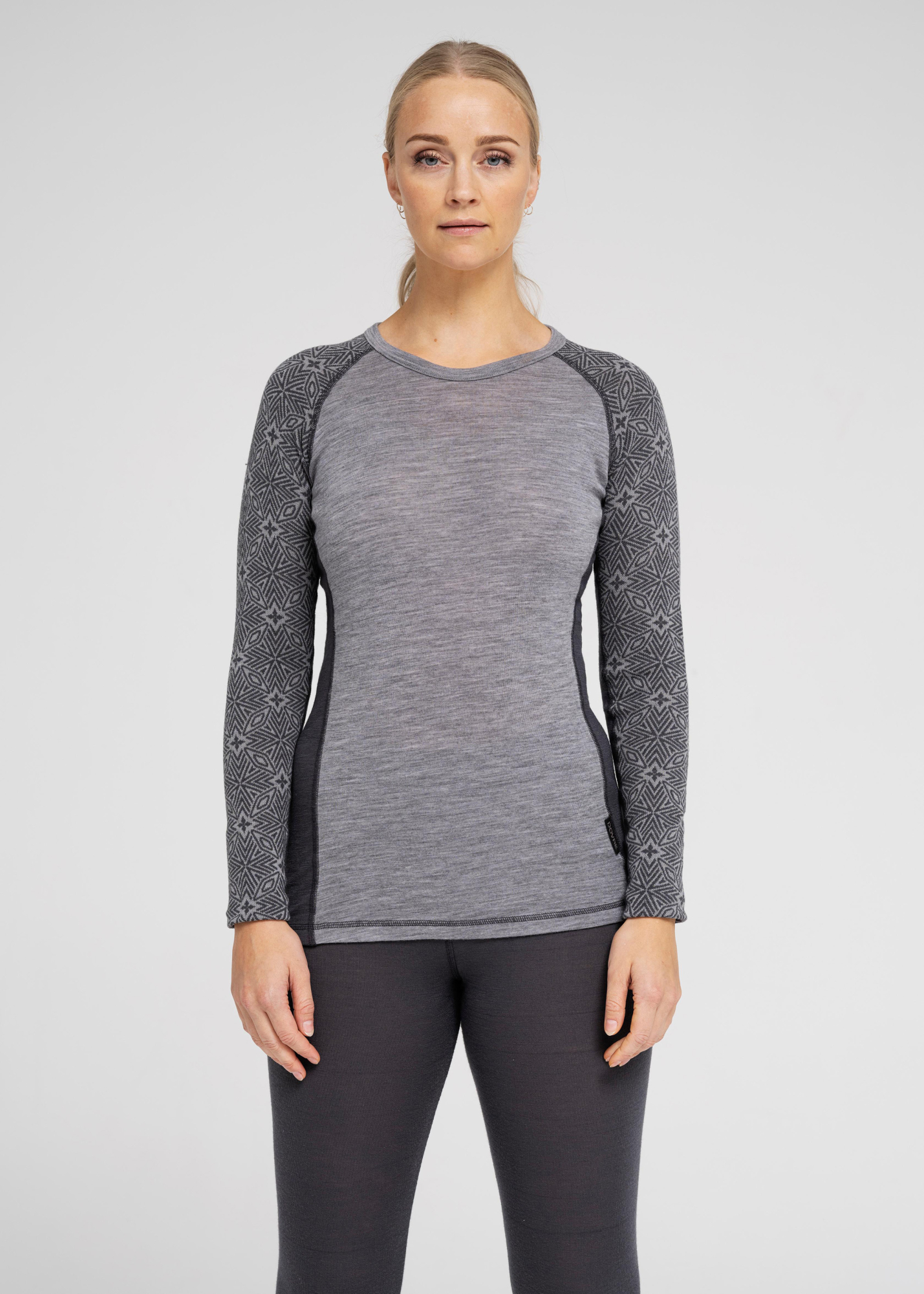 Langermet t-skjorte, 100% merino ull, grå -Dovre Women Langermet t-skjorte, 100% merino ull, grå -Dovre Women