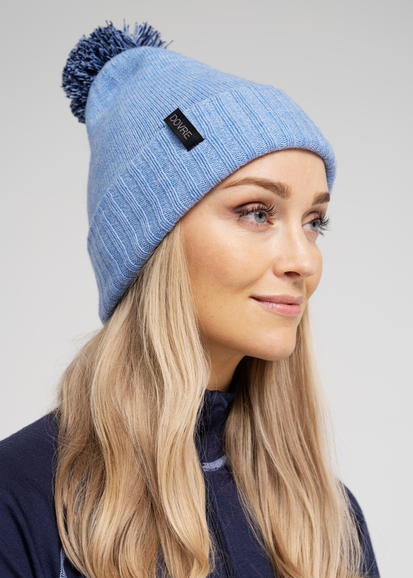 Lue, 100% merino ull, blå -Dovre Women Lue, 100% merino ull, blå -Dovre Women