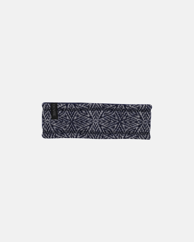 Pannebånd med mønster, 100% merino ull, navy -Dovre Women