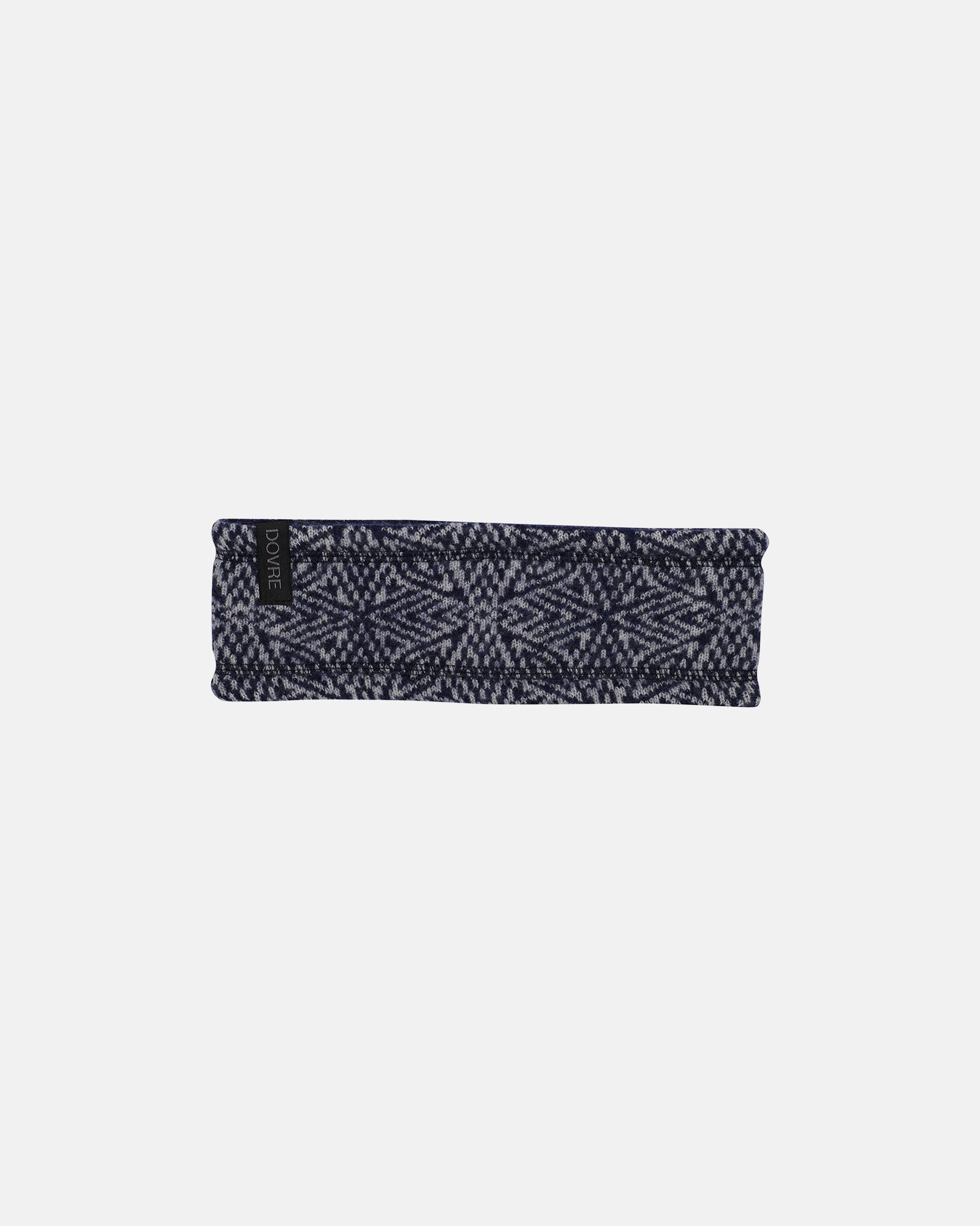 Pannebånd med mønster, 100% merino ull, navy -Dovre Women