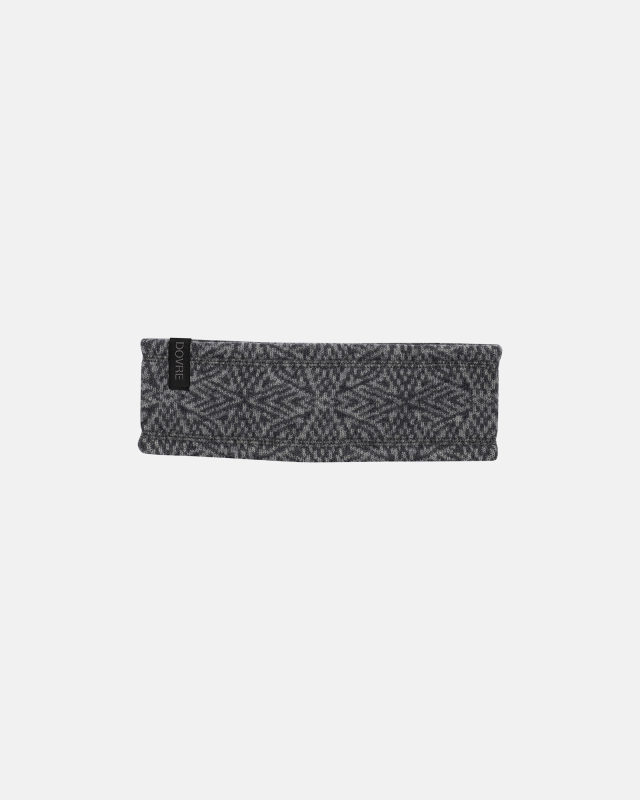 Pannebånd med mønster, 100% merino ull, grå -Dovre Women