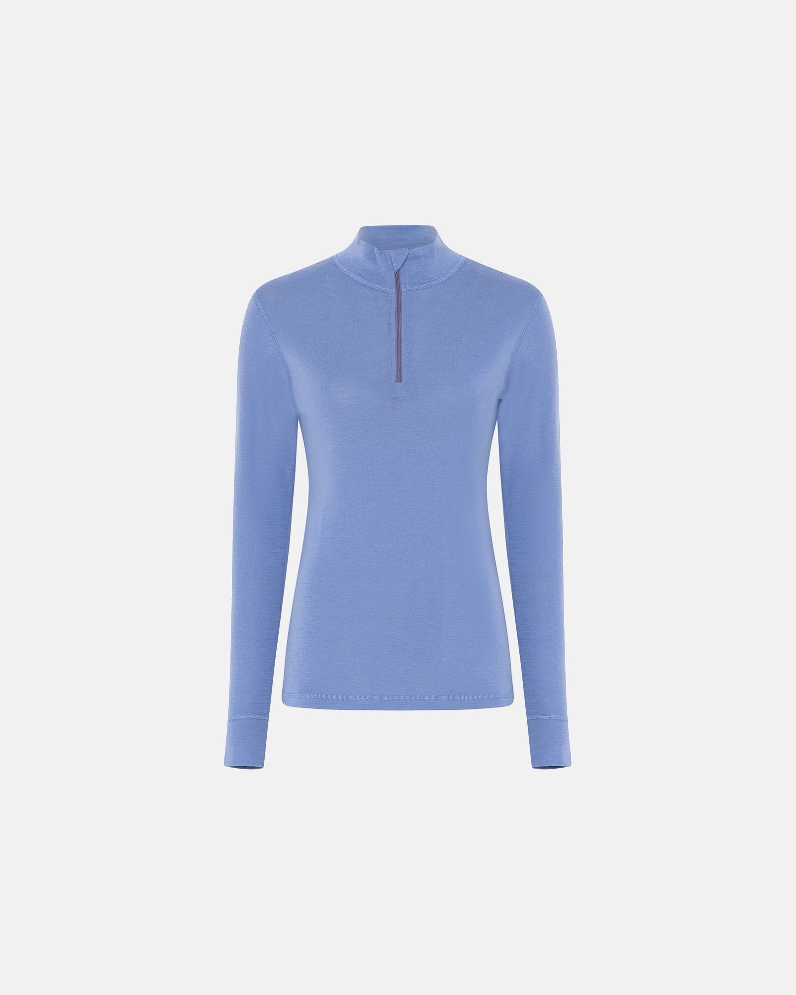 Langermet t-skjorte "Half Zip", 100% ull, blå -Dovre Women Langermet t-skjorte "Half Zip", 100% ull, blå -Dovre Women