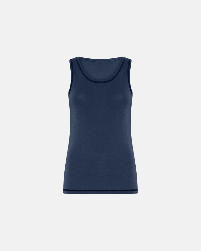 Singlet, 100% merino ull, navy -Dovre Women