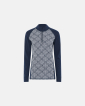 Langermet t-skjorte "Half Zip", 100% merino ull, navy -Dovre Women