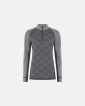 Langermet t-skjorte "Half Zip", 100% merino ull, grå - Dovre Women