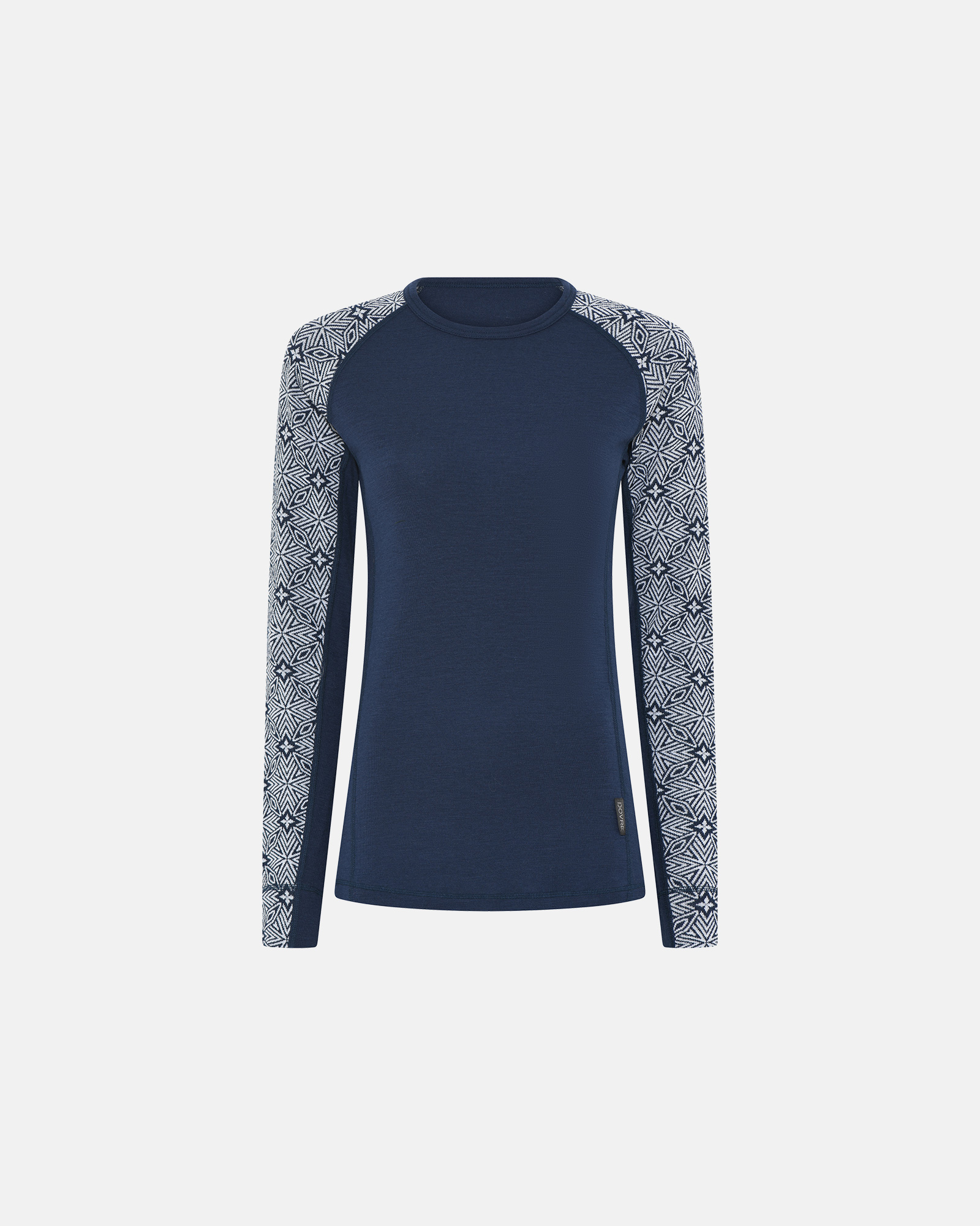 Langermet t-skjorte, 100% merino ull, navy -Dovre Women
