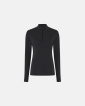 Langermet t-skjorte "Half Zip", 100% merino ull, svart - Dovre Women