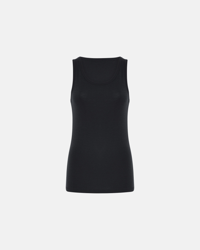 Singlet, 100% merino ull, svart -Dovre Women