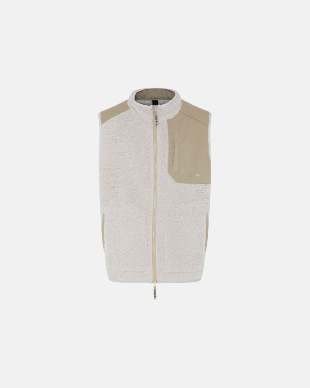 Teddy fleece vest, polyester, beige -Dovre