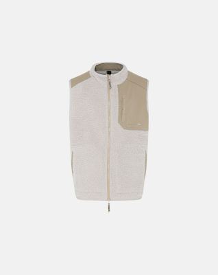 Teddy fleece vest, polyester, beige Teddy fleece vest, polyester, beige