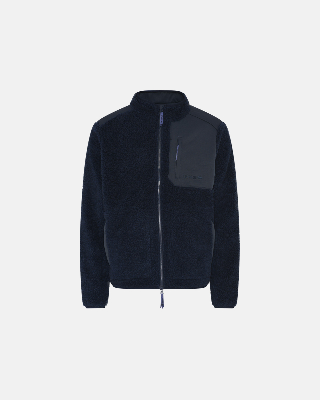 Teddy fleece jakke, polyester, marine -Dovre