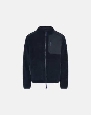 Teddy fleece jakke, polyester, marine Teddy fleece jakke, polyester, marine