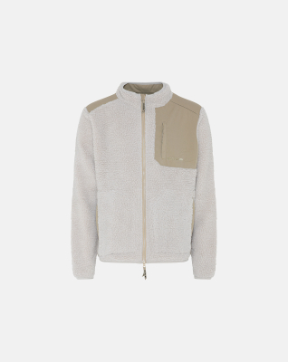 Teddy fleece jakke, polyester, beige Teddy fleece jakke, polyester, beige
