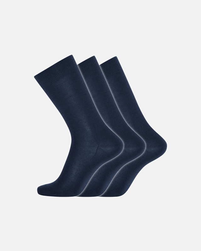 Sokker, økologisk ull, 3-pakning, Navy -Dovre