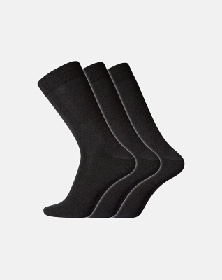 Sokker "No elastic", Bomull/ull, 3-pakning, Svart Sokker "No elastic", Bomull/ull, 3-pakning, Svart