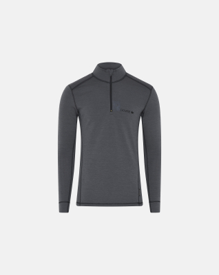 "Doublelayer" Zip, 100% merino ull, grå "Doublelayer" Zip, 100% merino ull, grå