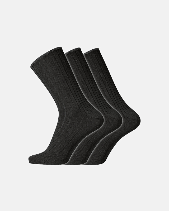 Sokker "No elastic", Ull, 3-pakning, Svart -Dovre