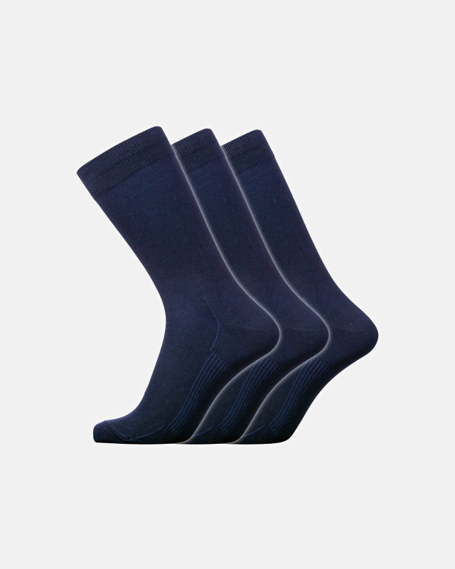 Sokker, Bambus, 3-pakning, Navy -Dovre