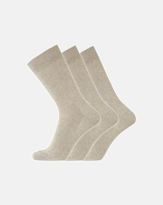 Sokker, Bomull, 3-pakning, Beige Sokker, Bomull, 3-pakning, Beige