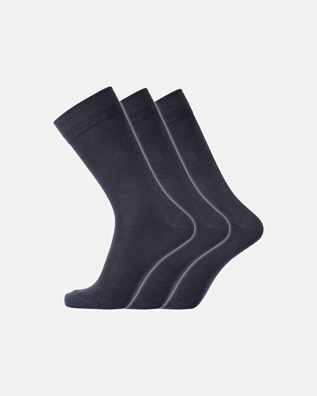 Sokker, Bomull, 3-pakning, Navy -Dovre