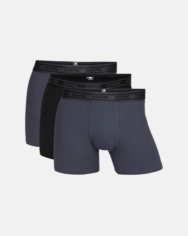 Boxer, bambus, 3-pakning, Grå -Dovre
