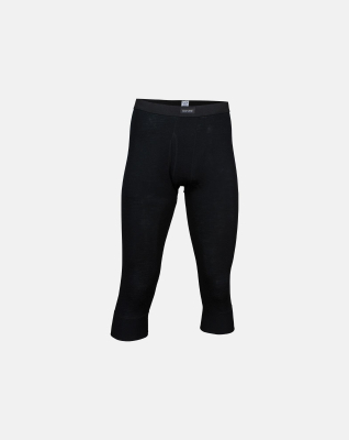 Stillongs 3/4 m. gylf, 100% merino ull, Svart Stillongs 3/4 m. gylf, 100% merino ull, Svart