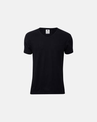 T-Skjorte V-Neck, Økologisk Bomull, Svart T-Skjorte V-Neck, Økologisk Bomull, Svart
