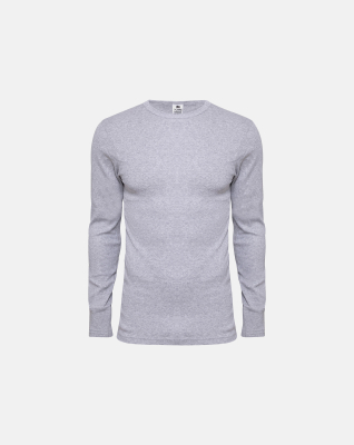 Langermet T-Skjorte Rib, Økologisk Bomull, Lys grå -Dovre Langermet T-Skjorte Rib, Økologisk Bomull, Lys grå -Dovre