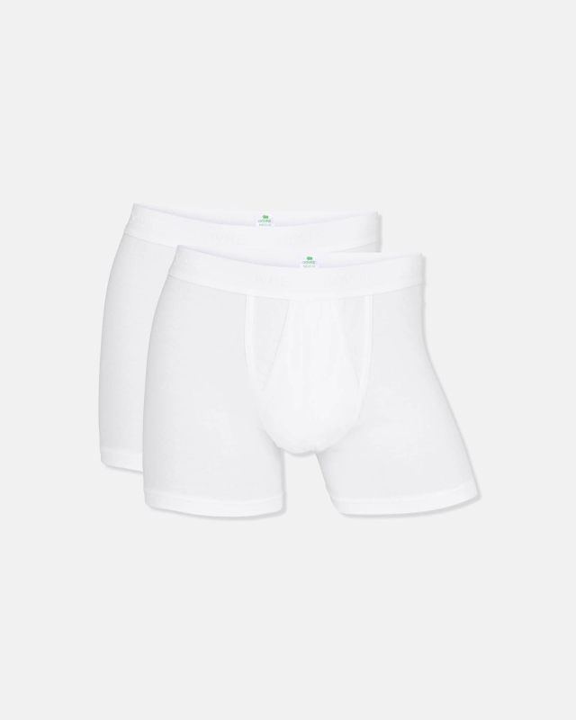 Boxer Gylf 680, Økologisk Bomull, 2-pakning, Hvit -Dovre