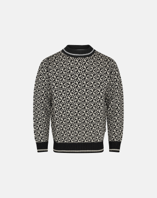 Pullover "strik", 100% ull, Blå -Dovre Pullover "strik", 100% ull, Blå -Dovre