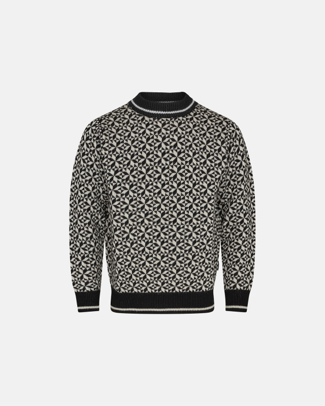 Pullover "strik", 100% ull, Blå -Dovre