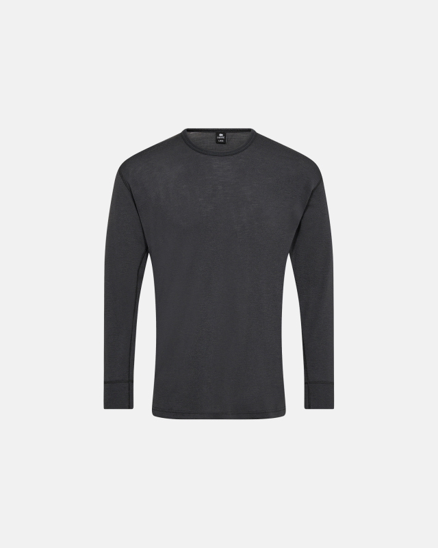 Langermet t-skjorte, 100% merino uld, Grå -Dovre