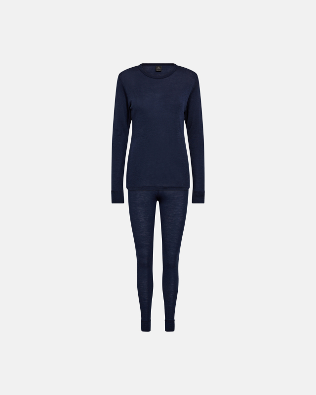 Lange untertøysett, 100% merino ull, Navy -Dovre Women