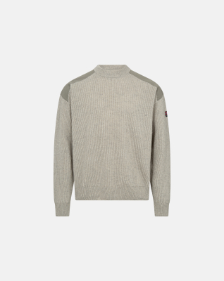 Genser "ribbet", Ull, Beige Genser "ribbet", Ull, Beige